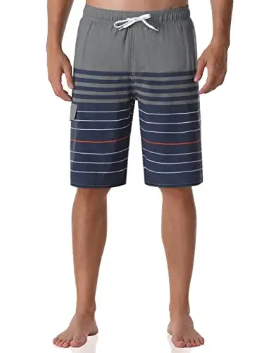 Nonwe Men's Beachwear Board Shorts Quick Dry with Mesh Lining Swim Trunks - 1