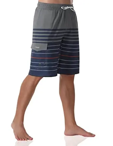 Nonwe Men's Beachwear Board Shorts Quick Dry with Mesh Lining Swim Trunks - 3