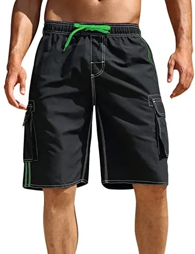Nonwe Men's Beachwear Board Shorts Quick Dry with Mesh Lining Swim Trunks - 2