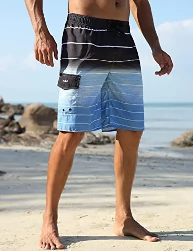 Nonwe Men's Beachwear Summer Holiday Swim Trunks Quick Dry Striped - 3