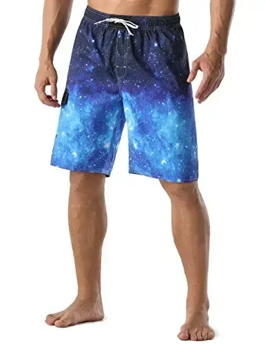 Nonwe Men's Beachwear Summer Holiday Swim Trunks Quick Dry Striped 