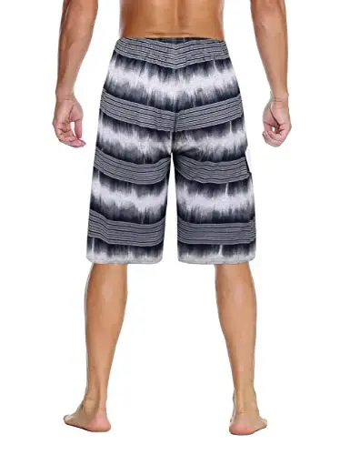 Nonwe Men's Beachwear Summer Holiday Swim Trunks Quick Dry Striped - 3