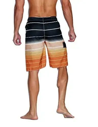 Nonwe Men's Beachwear Summer Holiday Swim Trunks Quick Dry Striped - 3