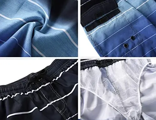 Nonwe Men's Beachwear Summer Holiday Swim Trunks Quick Dry Striped - 4