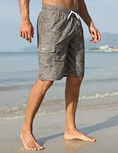 Nonwe Men's Beachwear Summer Holiday Swim Trunks Quick Dry Striped - 3