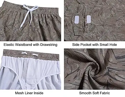 Nonwe Men's Beachwear Summer Holiday Swim Trunks Quick Dry Striped - 6