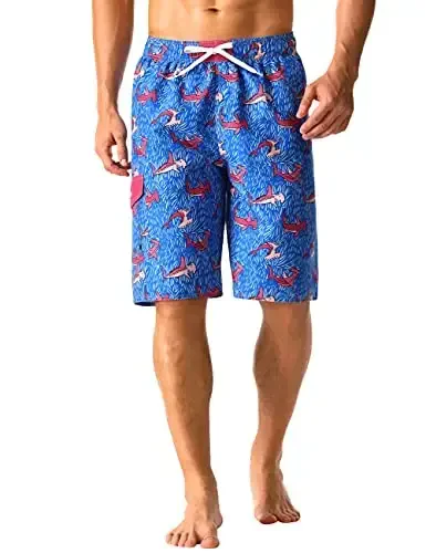 Nonwe Men's Beachwear Summer Holiday Swim Trunks Quick Dry Striped 