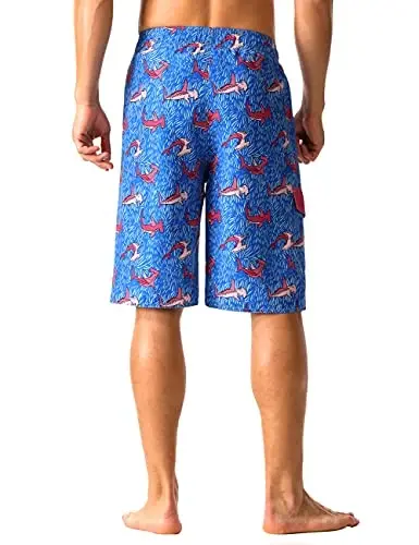 Nonwe Men's Beachwear Summer Holiday Swim Trunks Quick Dry Striped - 4