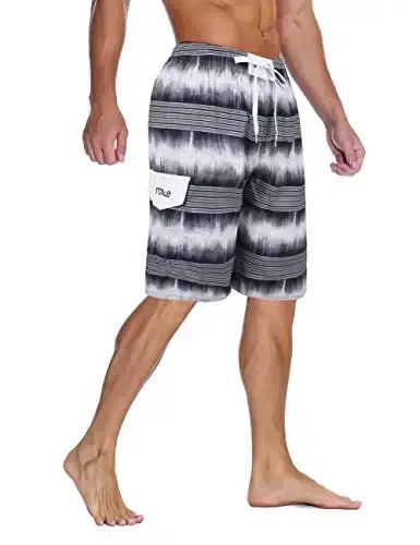 Nonwe Men's Beachwear Summer Holiday Swim Trunks Quick Dry Striped - 2