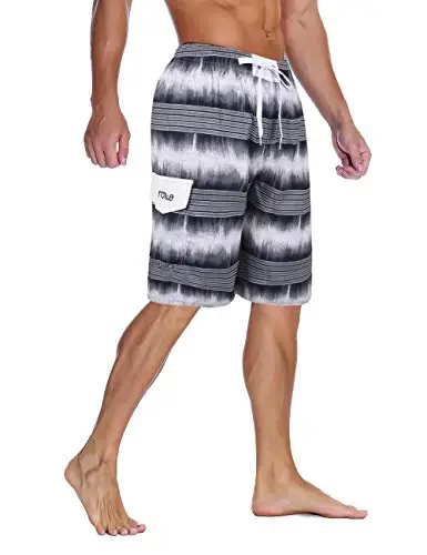 Nonwe Men's Beachwear Summer Holiday Swim Trunks Quick Dry Striped - 2