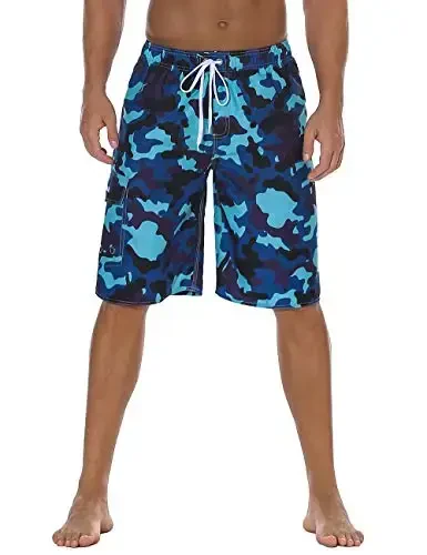 Nonwe Men's Beachwear Summer Holiday Swim Trunks Quick Dry Striped 