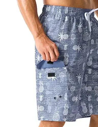 Nonwe Men's Beachwear Summer Holiday Swim Trunks Quick Dry Striped - 5