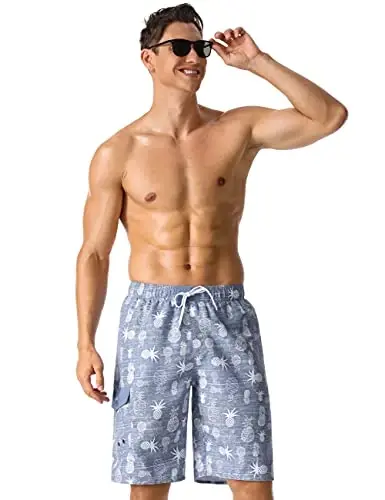 Nonwe Men's Beachwear Summer Holiday Swim Trunks Quick Dry Striped - 4
