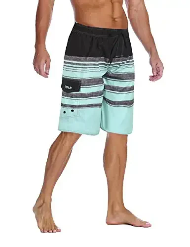 Nonwe Men's Beachwear Summer Holiday Swim Trunks Quick Dry Striped - 2