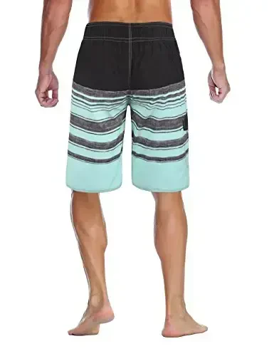 Nonwe Men's Beachwear Summer Holiday Swim Trunks Quick Dry Striped - 3