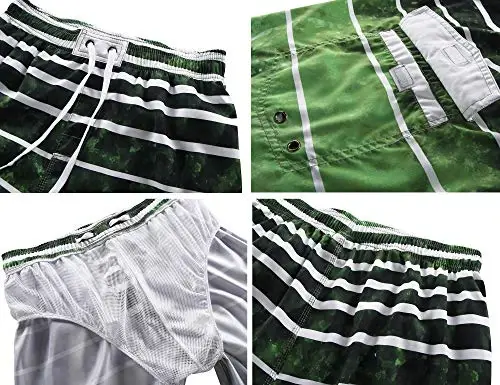Nonwe Men's Beachwear Summer Holiday Swim Trunks Quick Dry Striped - 4