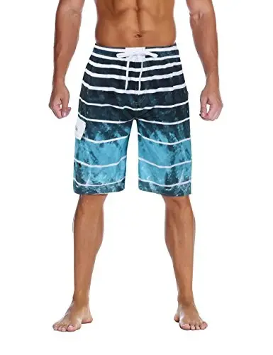 Nonwe Men's Beachwear Summer Holiday Swim Trunks Quick Dry Striped - NONWE