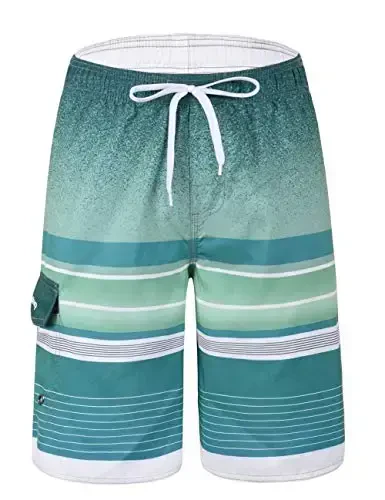 Nonwe Men's Beachwear Summer Holiday Swim Trunks Quick Dry Striped - 4