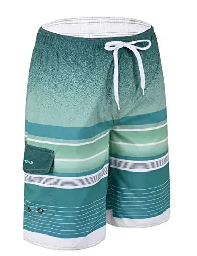 Nonwe Men's Beachwear Summer Holiday Swim Trunks Quick Dry Striped - 5