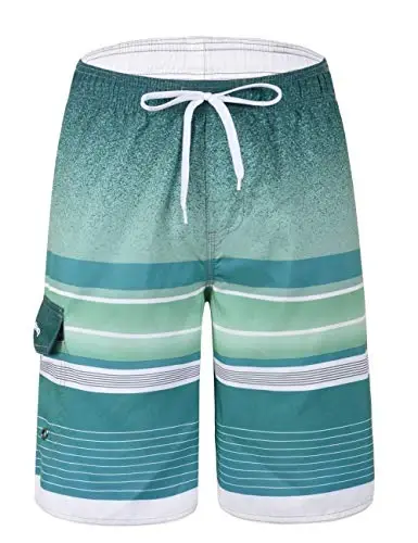 Nonwe Men's Beachwear Summer Holiday Swim Trunks Quick Dry Striped - 4