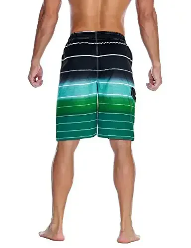 Nonwe Men's Beachwear Summer Holiday Swim Trunks Quick Dry Striped - 3