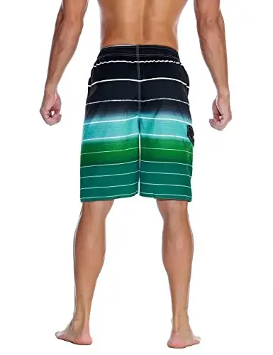 Nonwe Men's Beachwear Summer Holiday Swim Trunks Quick Dry Striped - 3