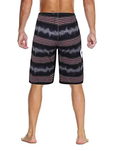Nonwe Men's Beachwear Summer Holiday Swim Trunks Quick Dry Striped - 3