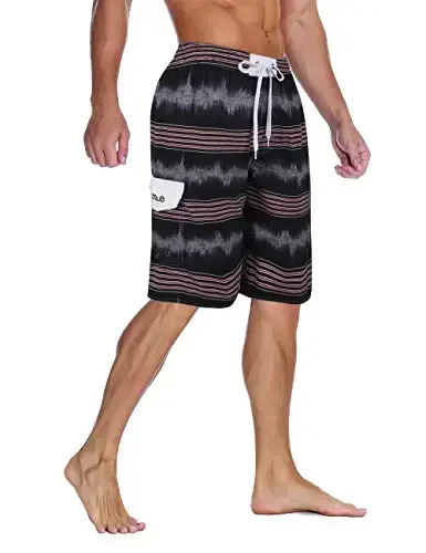 Nonwe Men's Beachwear Summer Holiday Swim Trunks Quick Dry Striped - 2