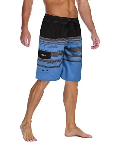 Nonwe Men's Beachwear Summer Holiday Swim Trunks Quick Dry Striped - NONWE (1)