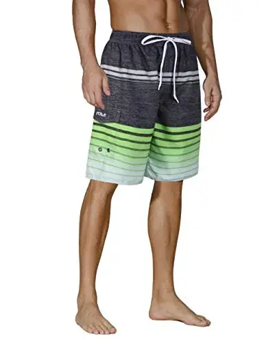 Nonwe Men's Beachwear Summer Holiday Swim Trunks Quick Dry Striped - NONWE (1)