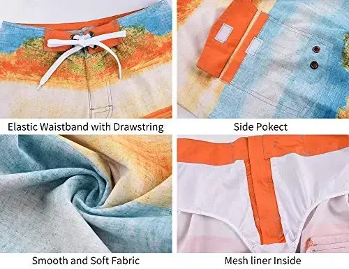 Nonwe Men's Sportwear Quick Dry Board Shorts with Lining - 6