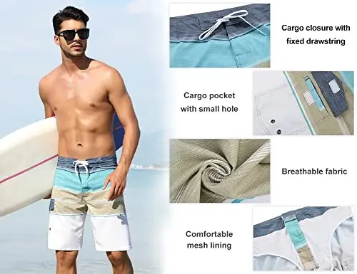 Nonwe Men's Sportwear Quick Dry Board Shorts with Lining - 5