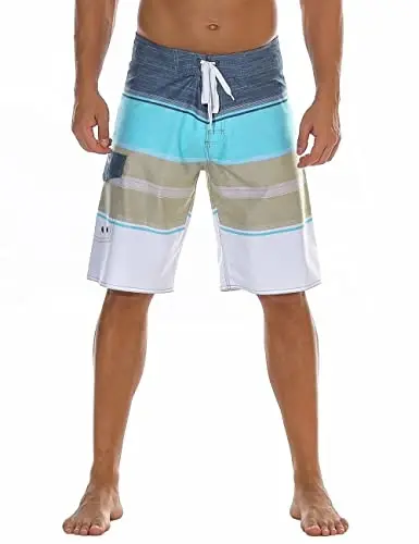 Nonwe Men's Sportwear Quick Dry Board Shorts with Lining 