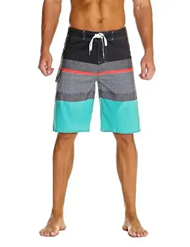 Nonwe Men's Sportwear Quick Dry Board Shorts with Lining 