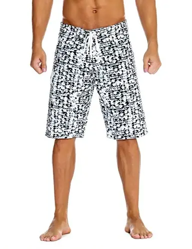 Nonwe Men's Sportwear Quick Dry Board Shorts with Lining 
