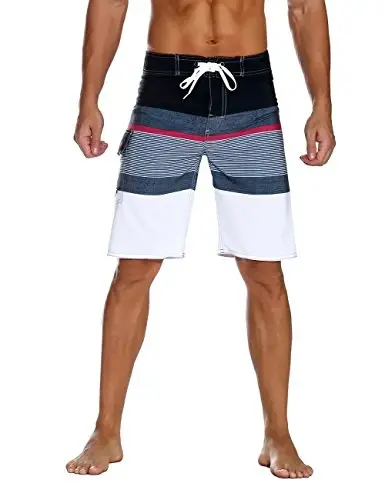 Nonwe Men's Sportwear Quick Dry Board Shorts with Lining 