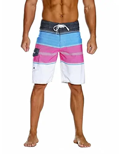 Nonwe Men's Sportwear Quick Dry Board Shorts with Lining 