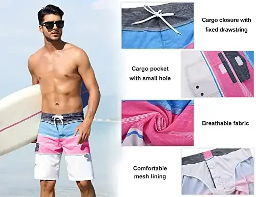 Nonwe Men's Sportwear Quick Dry Board Shorts with Lining - 5