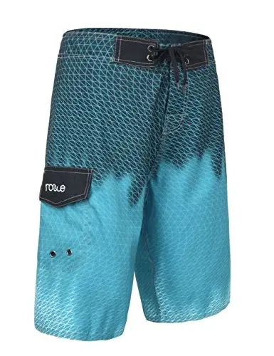 Nonwe Men's Swim Trunks Quick Dry Wave Pattern with Mesh Lining Board Shorts - MODAZONE (1)