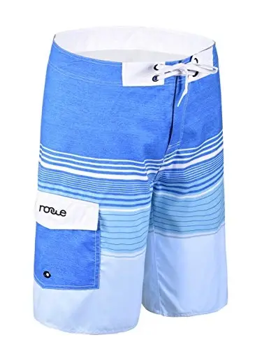 Nonwe Men's Swim Trunks Quick Dry Wave Pattern with Mesh Lining Board Shorts - NONWE (1)
