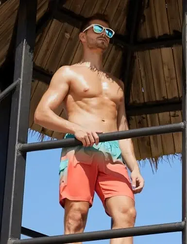 Nonwe Men's Swim Trunks with Compression Liner Quick Dry Water Sport Surf Beach Shorts with Pocket - 4