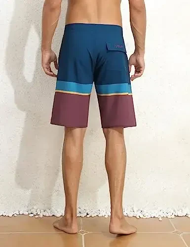 Nonwe Men's Swim Trunks with Compression Liner 2 in 1 Fast Dry Bathing Suits Cargo Surf Board Shorts with Pockets - 5