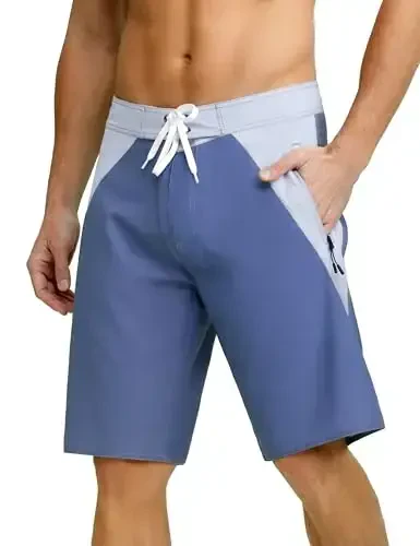 Nonwe Men's Swim Trunks with Compression Liner 2 in 1 Fast Dry Bathing Suits Cargo Surf Board Shorts with Pockets - 3