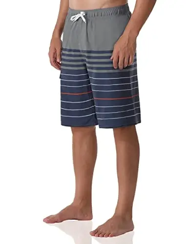 Nonwe Men's Beachwear Board Shorts Quick Dry with Mesh Lining Swim Trunks - 2
