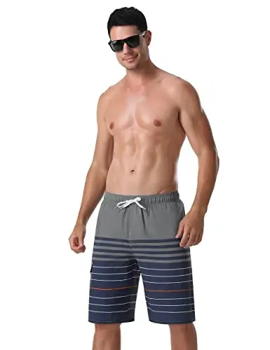 Nonwe Men's Beachwear Board Shorts Quick Dry with Mesh Lining Swim Trunks - 5