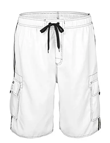 Nonwe Men's Beachwear Board Shorts Quick Dry with Mesh Lining Swim Trunks 