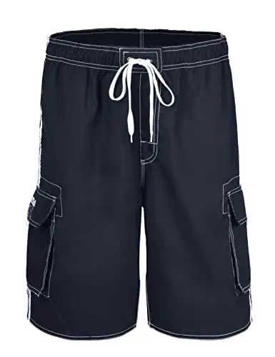 Nonwe Men's Beachwear Board Shorts Quick Dry with Mesh Lining Swim Trunks - 1