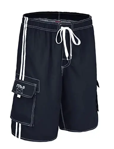 Nonwe Men's Beachwear Board Shorts Quick Dry with Mesh Lining Swim Trunks - NONWE (1)