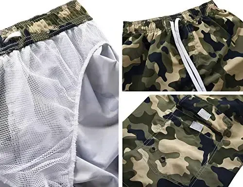 Nonwe Men's Beachwear Summer Holiday Swim Trunks Quick Dry Striped - 4