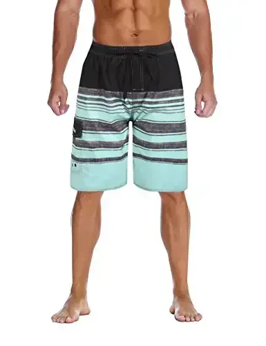 Nonwe Men's Beachwear Summer Holiday Swim Trunks Quick Dry Striped - 1